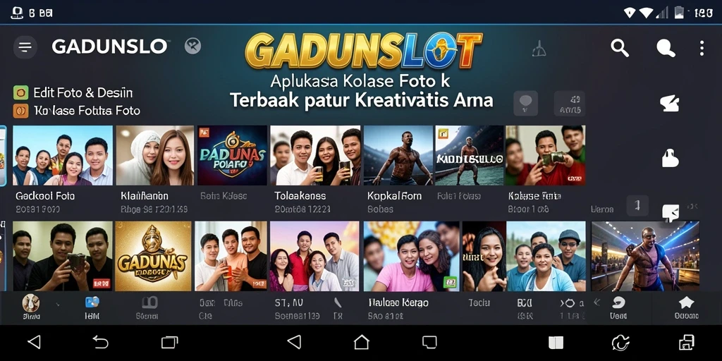 Antarmuka GADUNSLOT menampilkan berbagai fitur kolase foto yang menarik.
