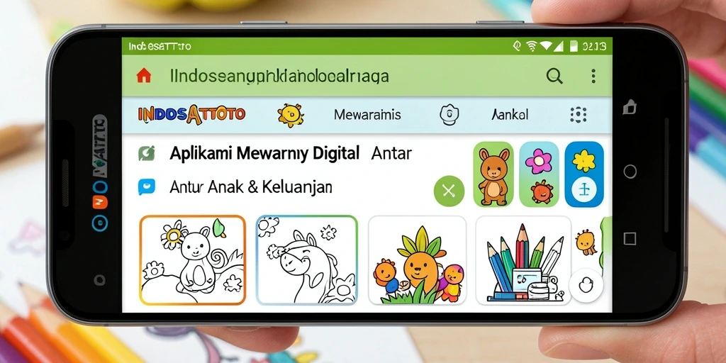 Tampilan antarmuka aplikasi Mewarnai Digital INDOSATTOTO yang interaktif.