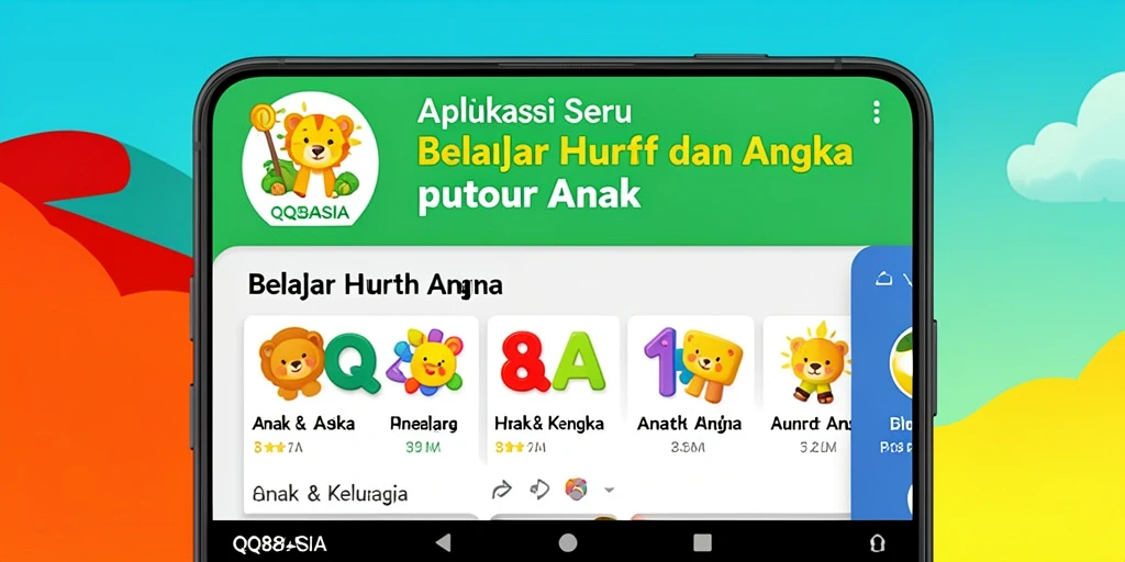 Tampilan antarmuka interaktif aplikasi Belajar Huruf Angka.