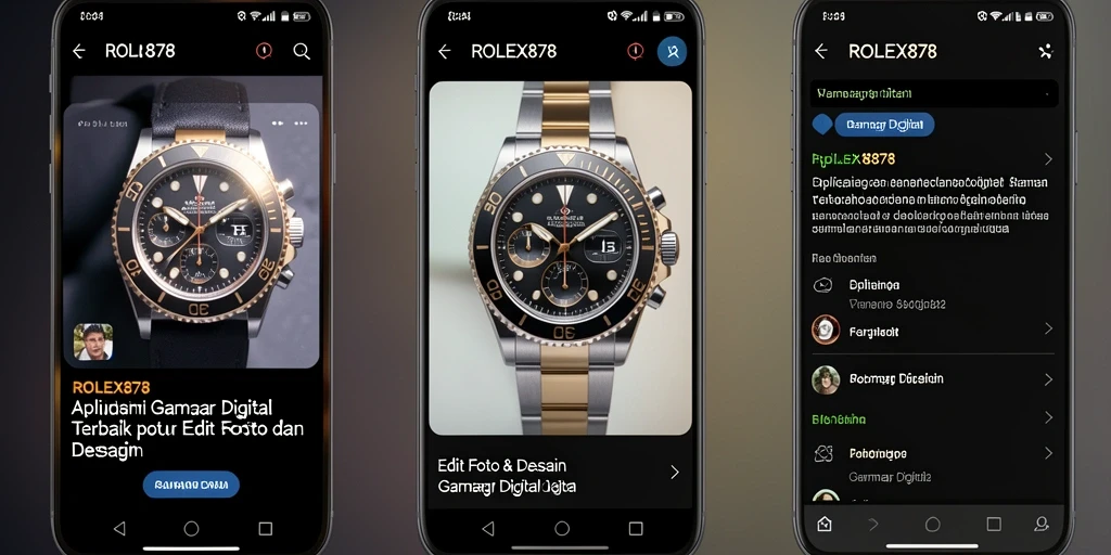 Tampilan antarmuka aplikasi ROLEX878 yang modern dan intuitif.