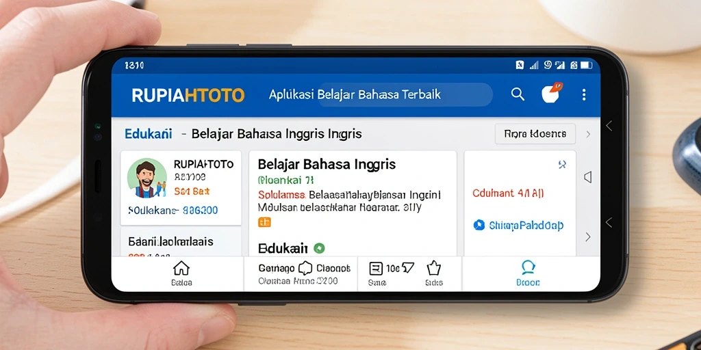 Tampilan antarmuka RUPIAHTOTO yang menarik untuk belajar bahasa Inggris.