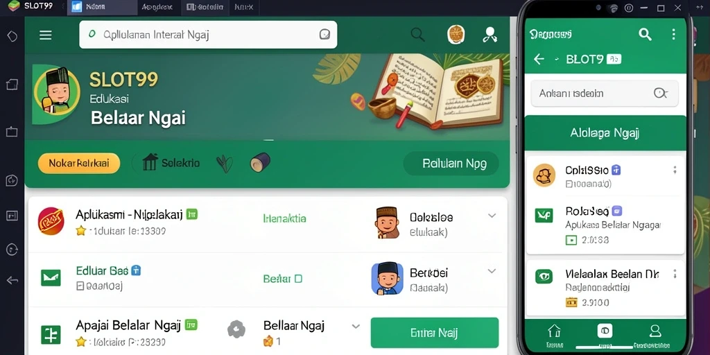 Antarmuka interaktif aplikasi SLOT99 untuk Belajar Ngaji.