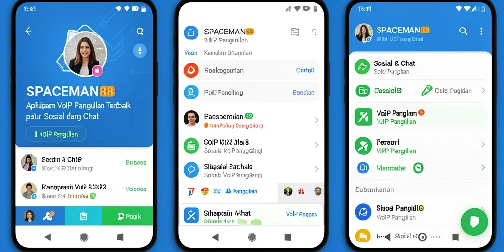 Tampilan antarmuka lengkap SPACEMAN88 untuk VoIP Panggilan.