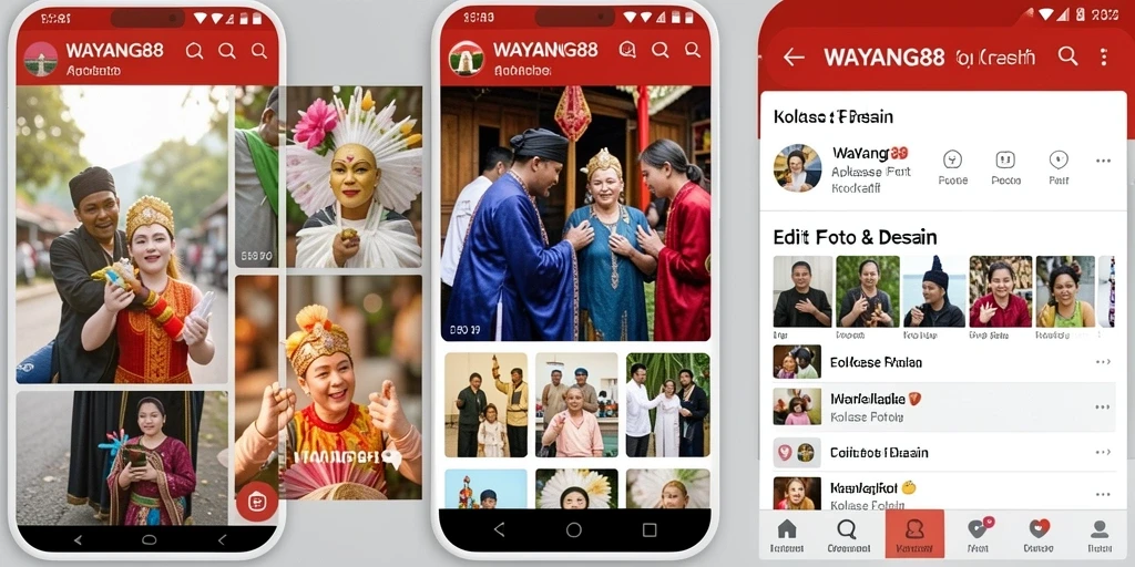 Tampilan antarmuka WAYANG88 yang sederhana dan fungsional untuk kolase foto.